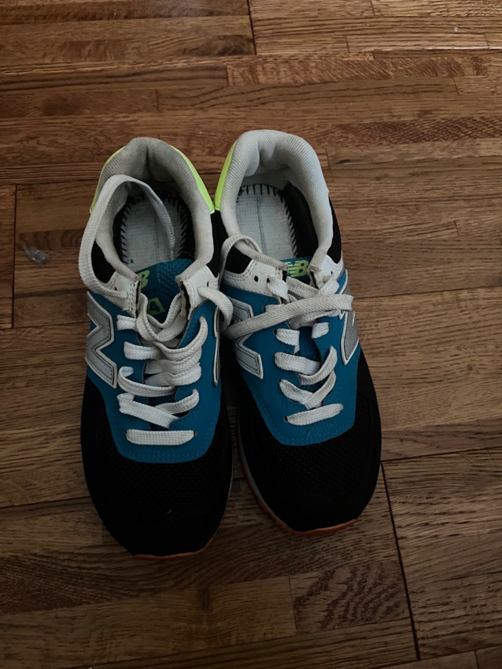 New Balance Kids Blue, Black & White Lace-Up Sneakers